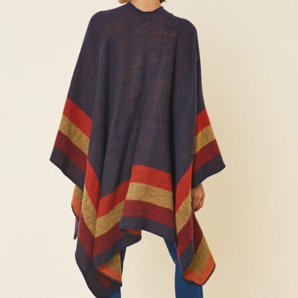 Navy Colorblock Kimono - Picture 4 of 6